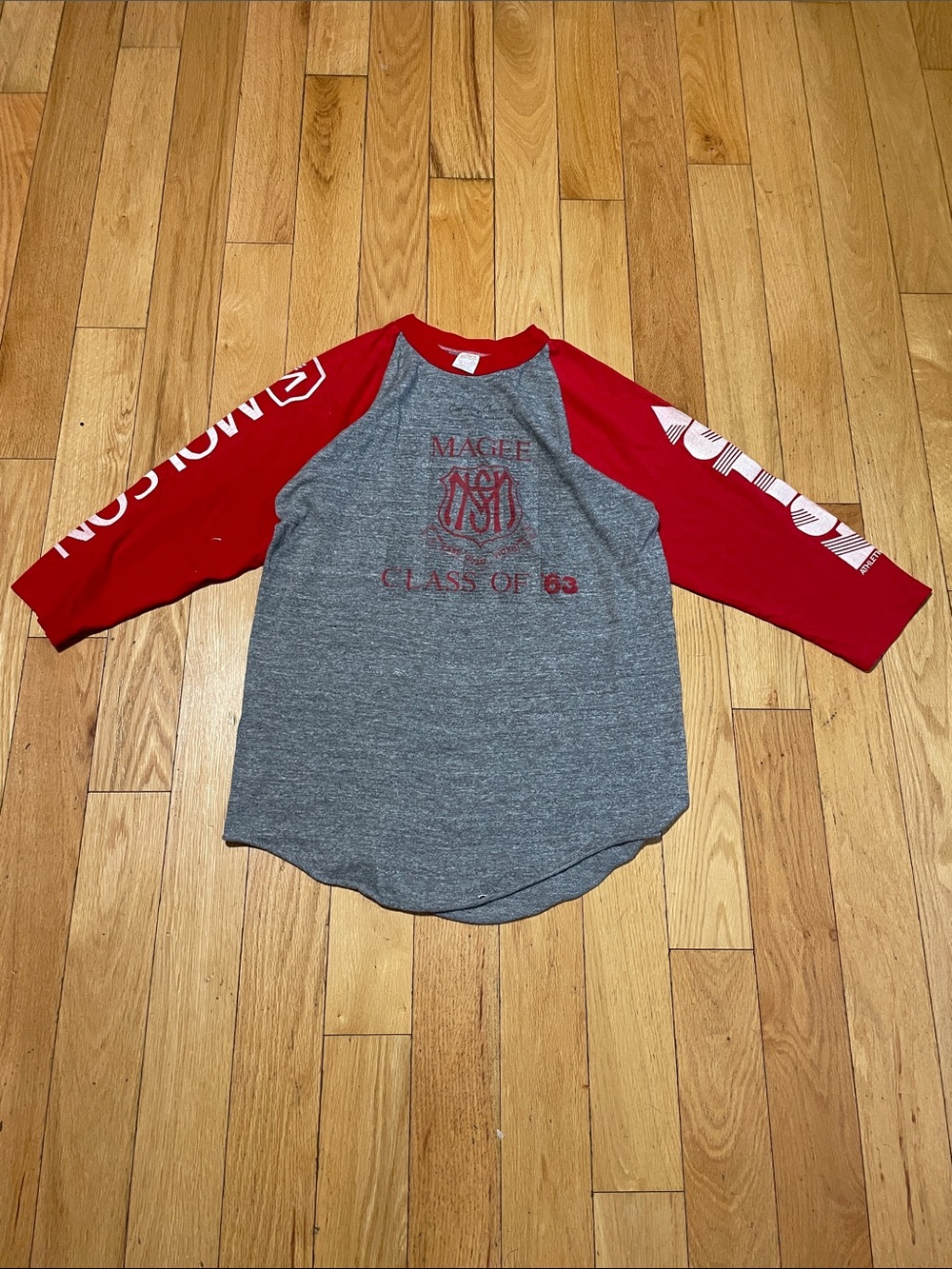 Classic Gray & Red 3/4 sleeve class of 63